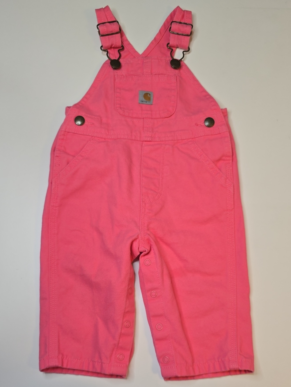 Carhartt Bright Pink Cotton Kids Overalls